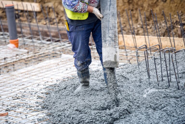 Pour concrete slab